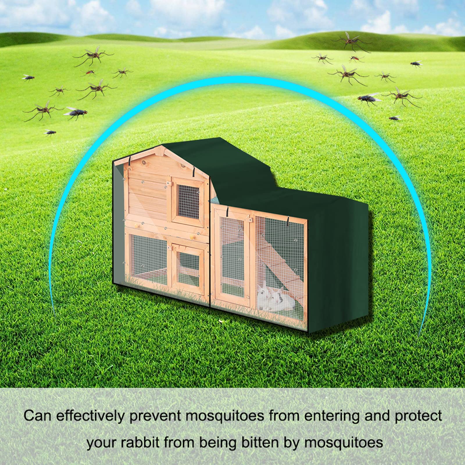 MAJIAOFANG Hutch 210D Thermal Covers Pet Crate Covering for Cage with Pointed Window Two Size