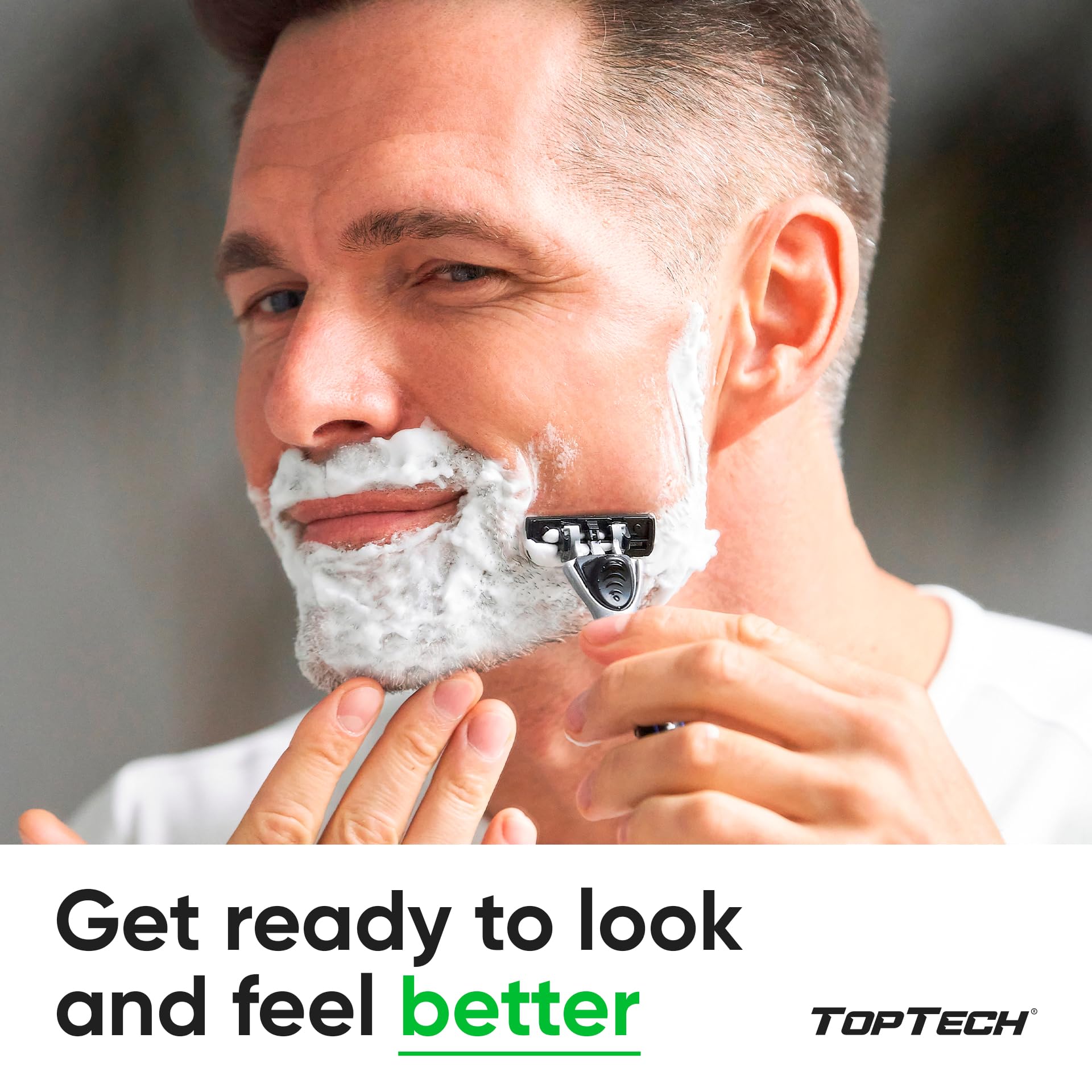 TopTech PRO 3 Razors for Men - Manual Shaving Razor & Replaceable Cartridges - 23 Count Pack (1 Handle + 22 Refills) - 3-Blades Technology - Sharp Blades - Razor Holder - Great Refill Price