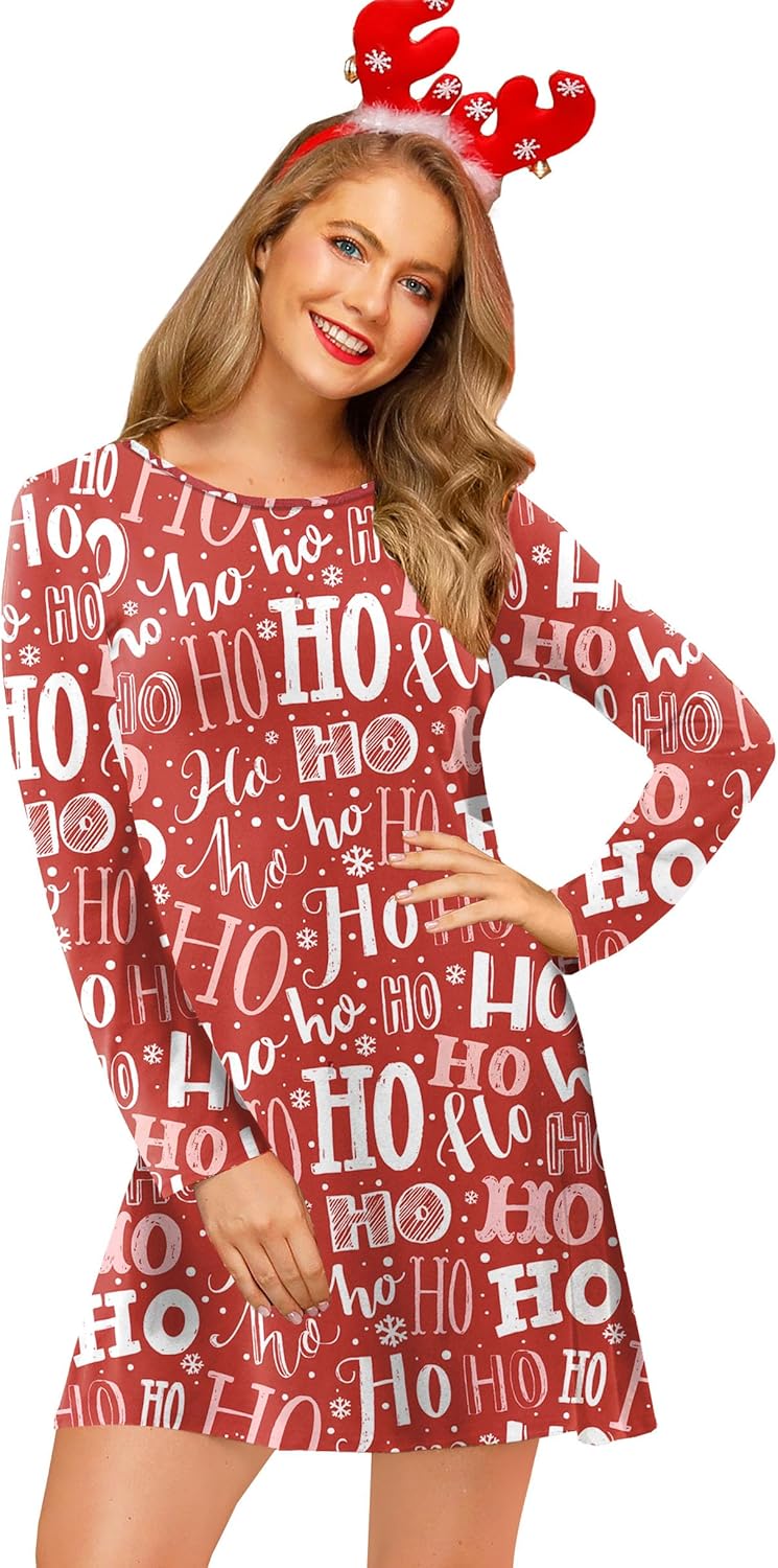 For G and PL Womens Christmas Printed Tunic Dress Nigeria | Ubuy