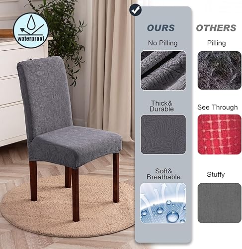 Miniatura 4 de Fundas impermeables para sillas de comedor, fundas elásticas para sillas Parsons, para comedor, cocina, funda protectora para silla de comedor,