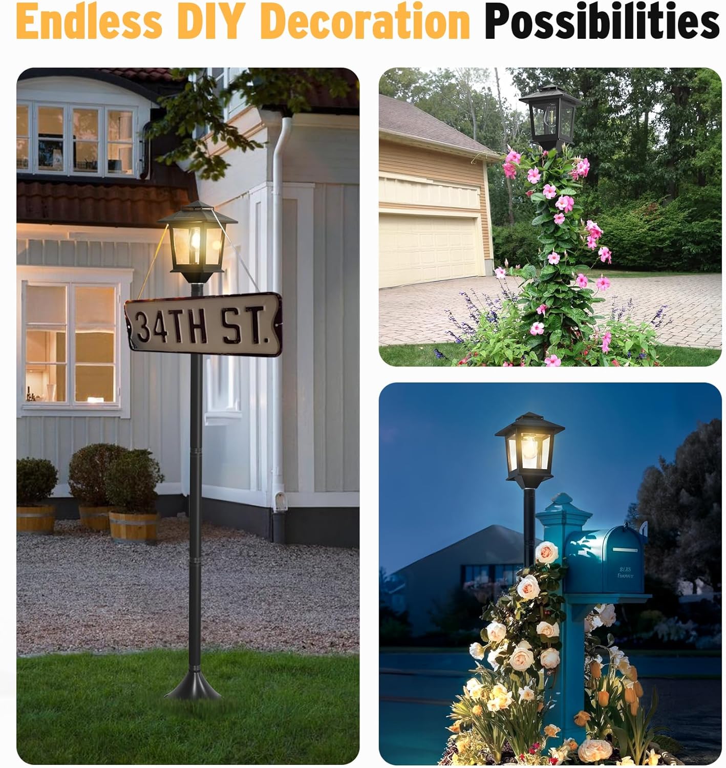 Solar Lamp Post Light--2 Pack 