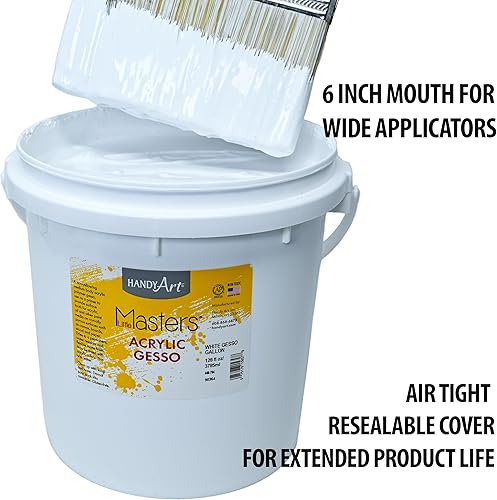 Vista 2 de Handy Art Little Masters Economy - Galón acrílico, color blanco gesso de 128 onzas líquidas (paquete de 1)