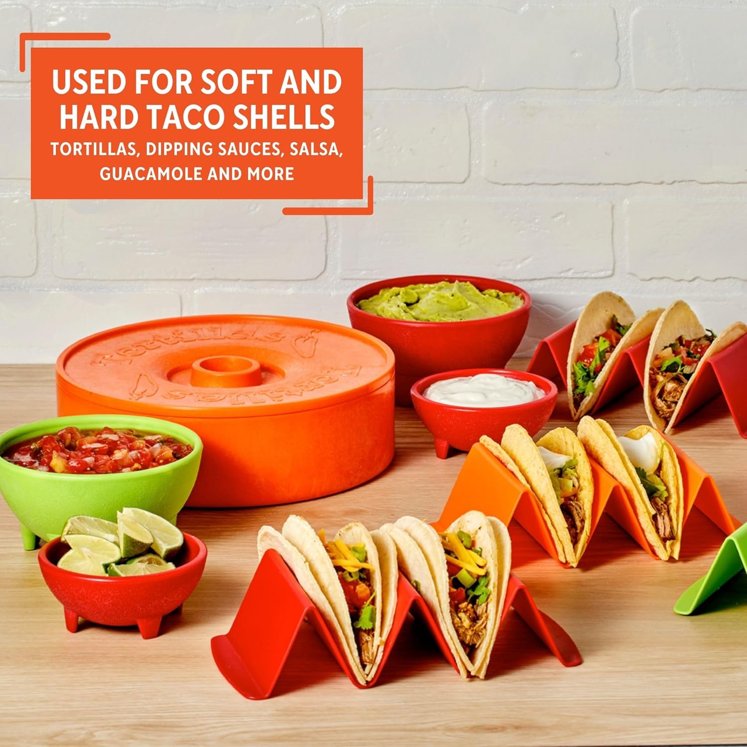Imusa 12pc Taco Fiesta Set, Red/Orange/Green (Pack of 4)