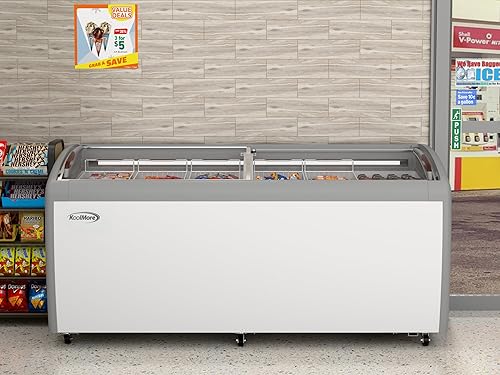 Miniatura 4 de KoolMore MCF-20C - Exhibidor comercial de helados con 6 cestas de almacenamiento y tapa deslizante transparente para tiendas convenientes