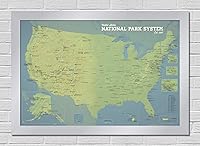 Vista 13 de Mapa de unidades del Sistema de Parques Nacionales de Estados Unidos 24x36 (Tierra Natural)