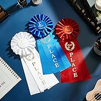 Vista 5 de MTLEE Juego de cintas de premio, 1er lugar, cinta de roseta, ganadora del premio Gran Primer Segundo Tercer Lugar, Cintas de Victoria