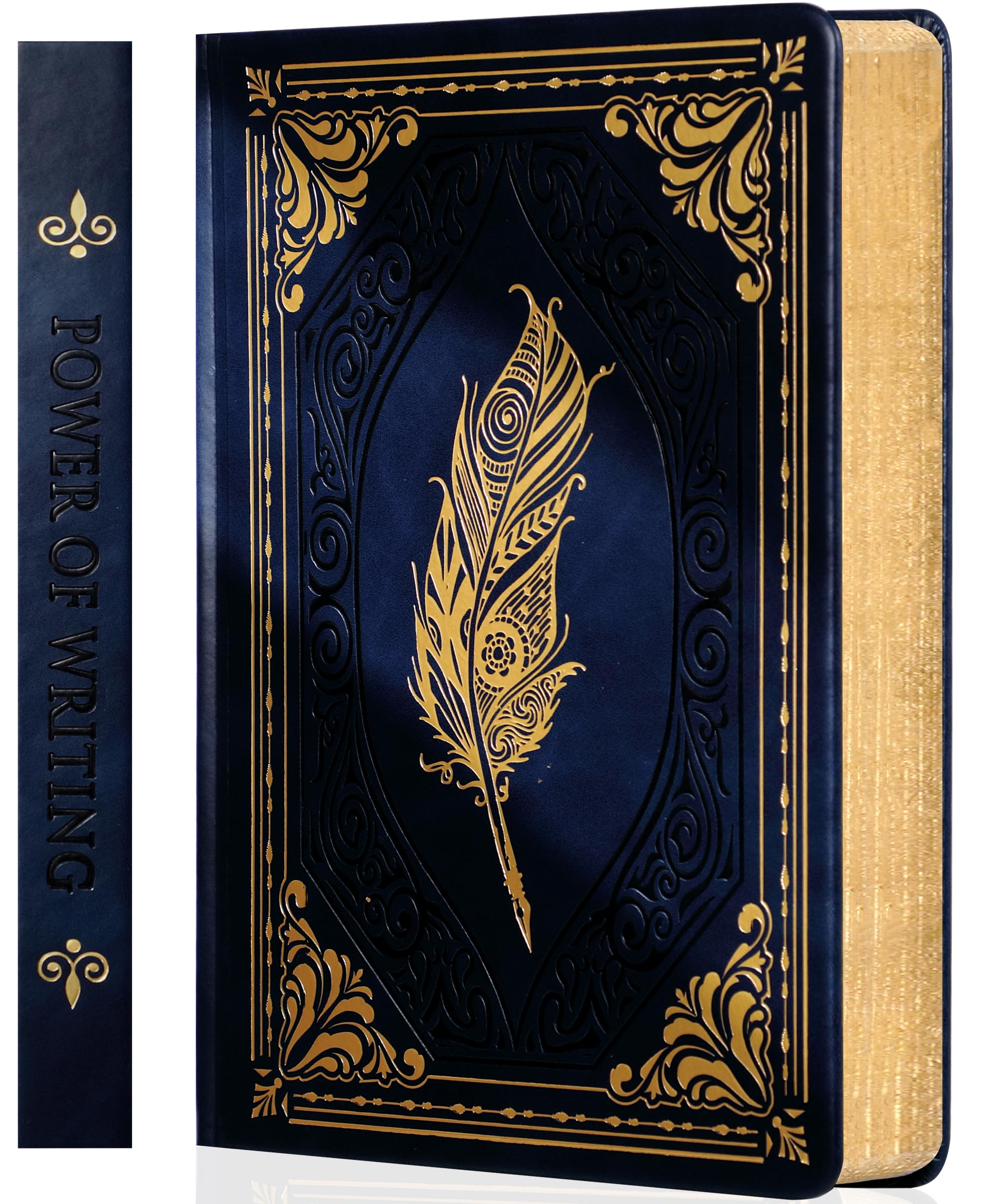 CAGIE Vintage Journal for Men 320 Pages Thick Hardcover Notebook, A5 College Ruled Journals for Writing with Gift Box 5.7x 8.3 in, Blue
