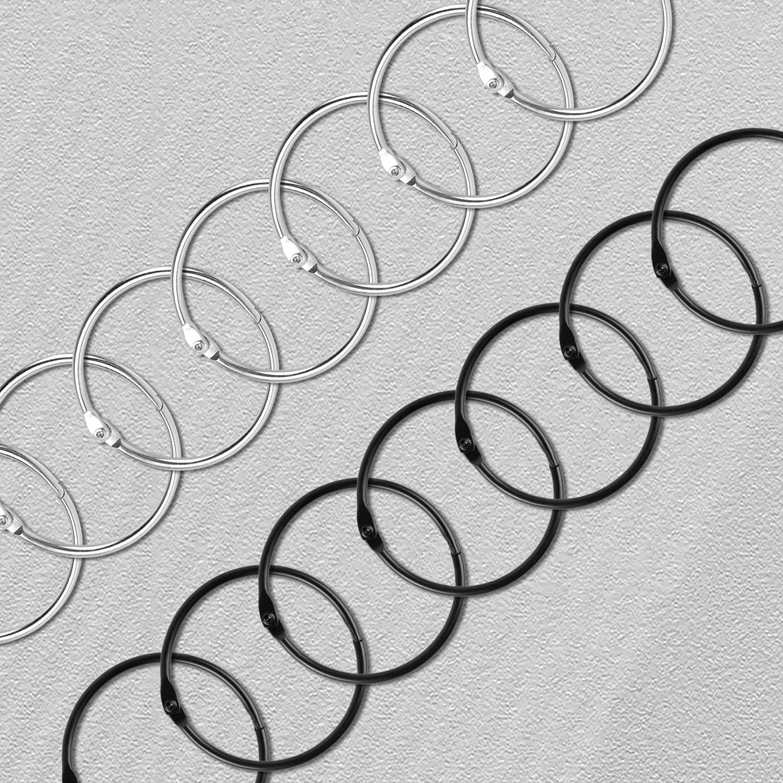 Anelli Per Tenda Doccia 50mm Apribili - Set Da 40 Pezzi In Metallo, Colore Nero - Foto 4