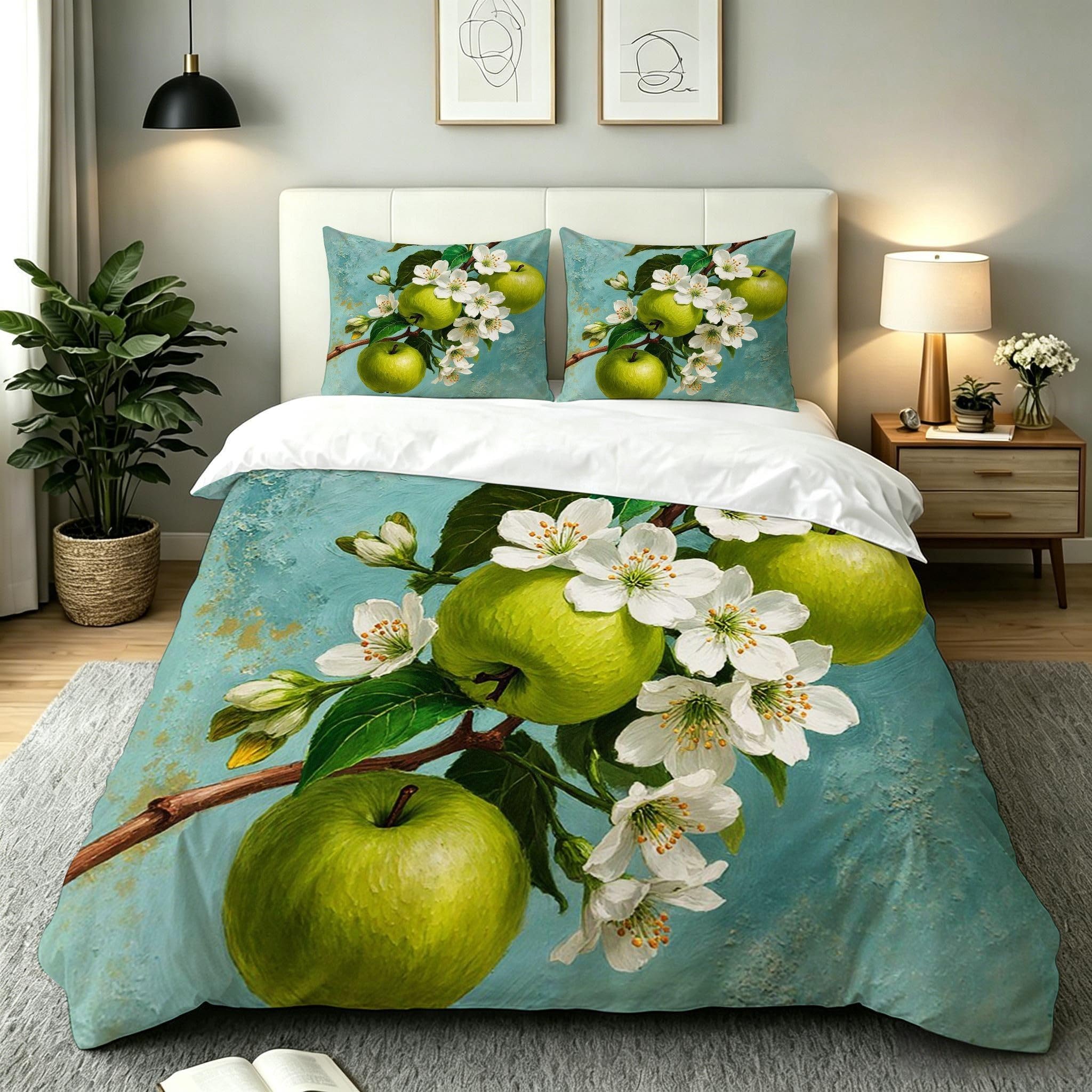 Housse de couette 240x260 fruits bleus avec 2 taies d'oreiller AW9576