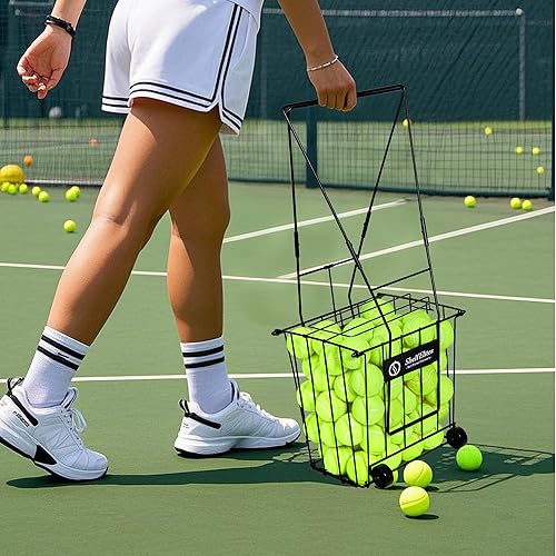 Miniatura 8 de Tolva y recogedor de pelotas de tenis opciones plegables, rodantes y estándar para la colección de pelotas
