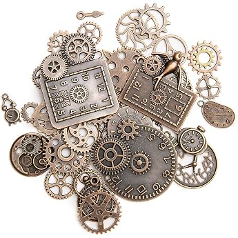 KIMI-HOSI 40 St ck Antik Steampunk Anh nger Charms Metall Armbanduhr Zahnrad Charms Retro Zahnr der Schmuck f r Handgemachte Accessoires DIY Dekorationen Anh nger Schmuck Machen - Rote Bronze