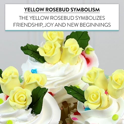 Miniatura 5 de Global Sugar Art Pastel de azúcar con flores amarillas, sin alambres, pequeñas, 36 unidades por el chef Alan Tetreault