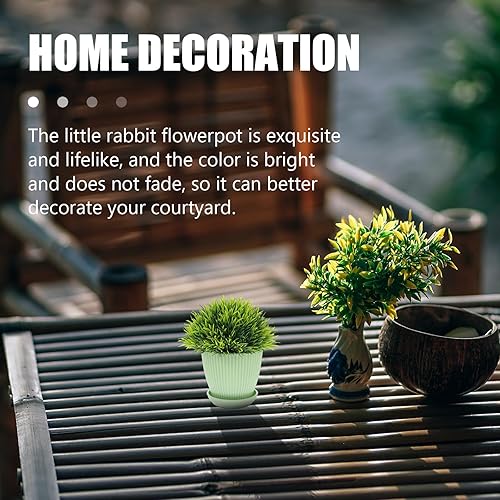 Miniatura 4 de EXCEART 4 macetas de plástico con agujeros de drenaje y bandeja, macetas de interior de colores surtidos para suculentas, plantas pequeñas,