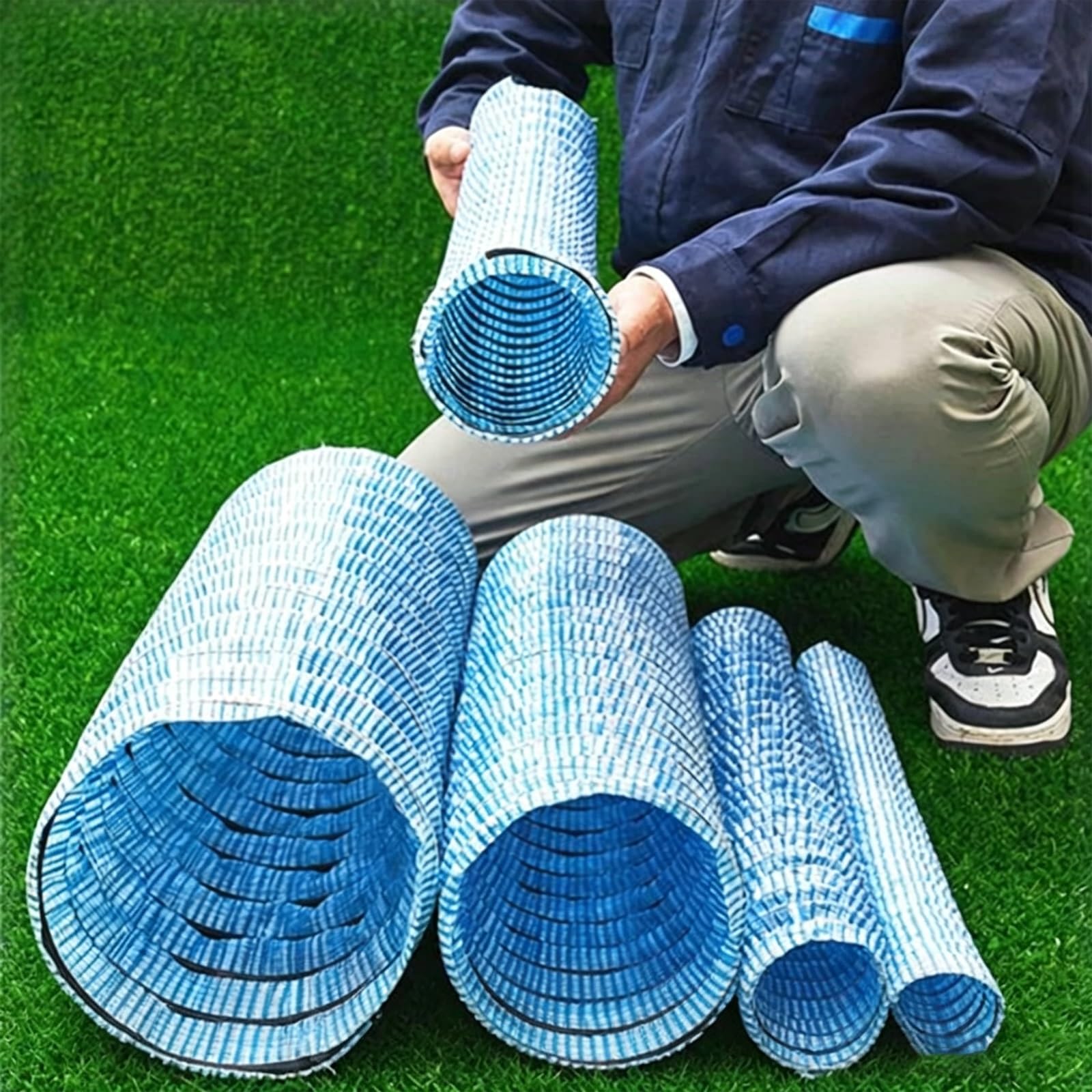 Kit De Drainage Français, Tuyau De Drainage Perforé Ondulé Flexible