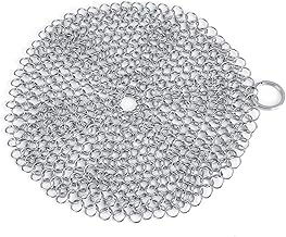 Limpador de ferro fundido, limpador de frigideira de ferro fundido reutilizável à prova de ferrugem durável aço inoxidável para forno para panelas para panela de ferro fundido