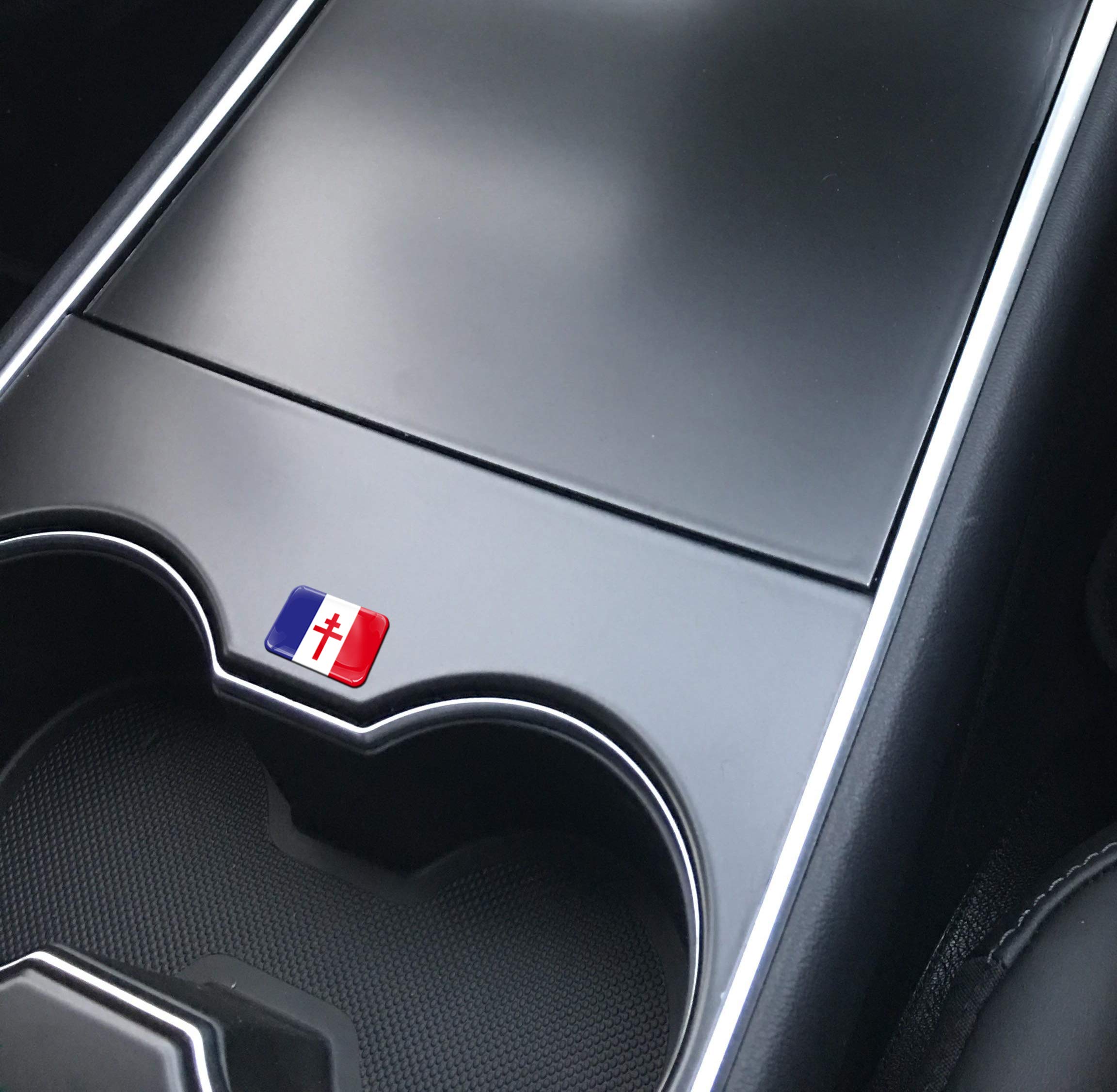 Biomar Labs® 2 x 3D Silicone Bandiera Francese Francia Flag per Auto Moto Tuning F 73