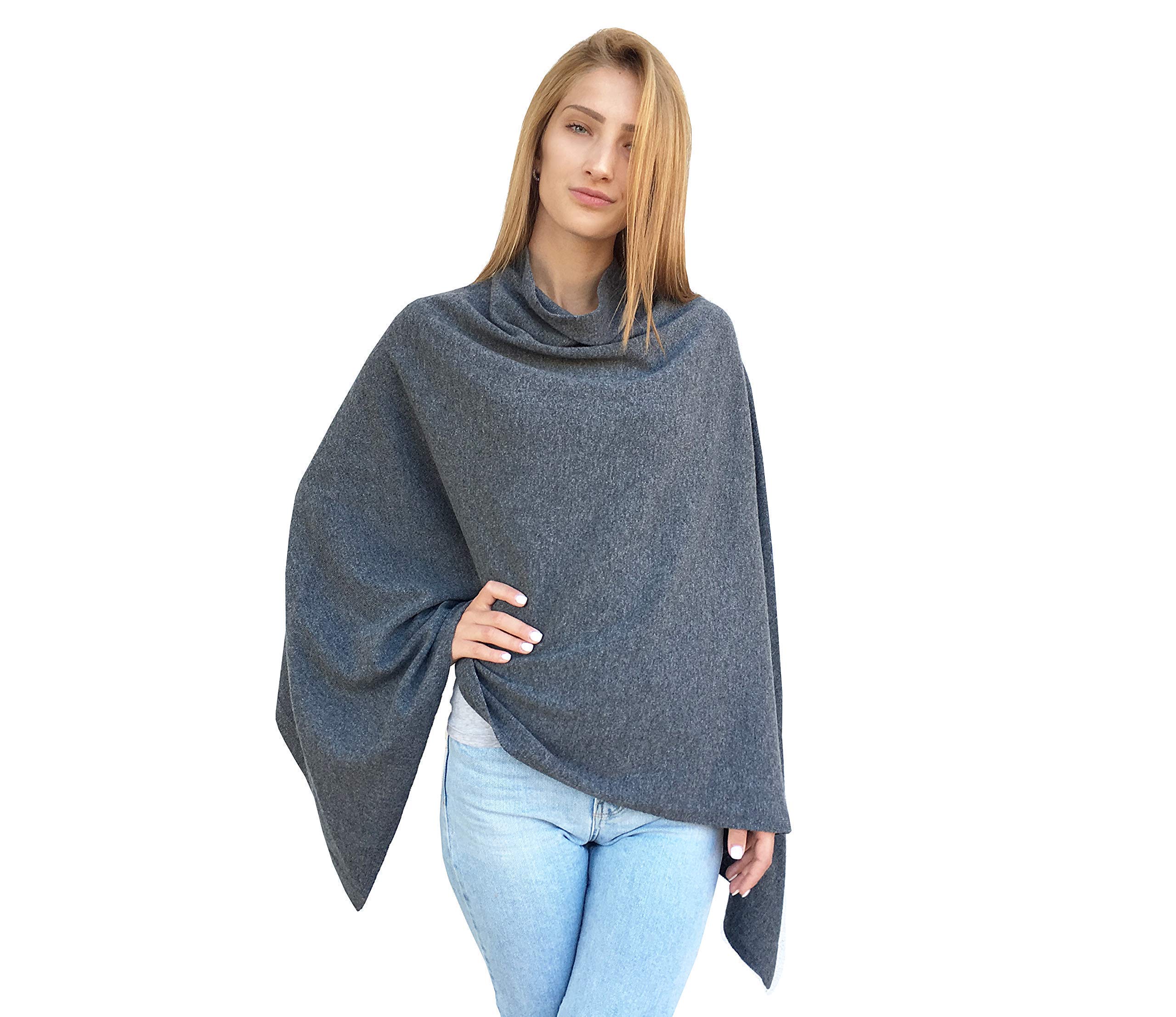 Mantella Poncio Ragazza Donna Invernale Grande Morbida 100% Cashmere