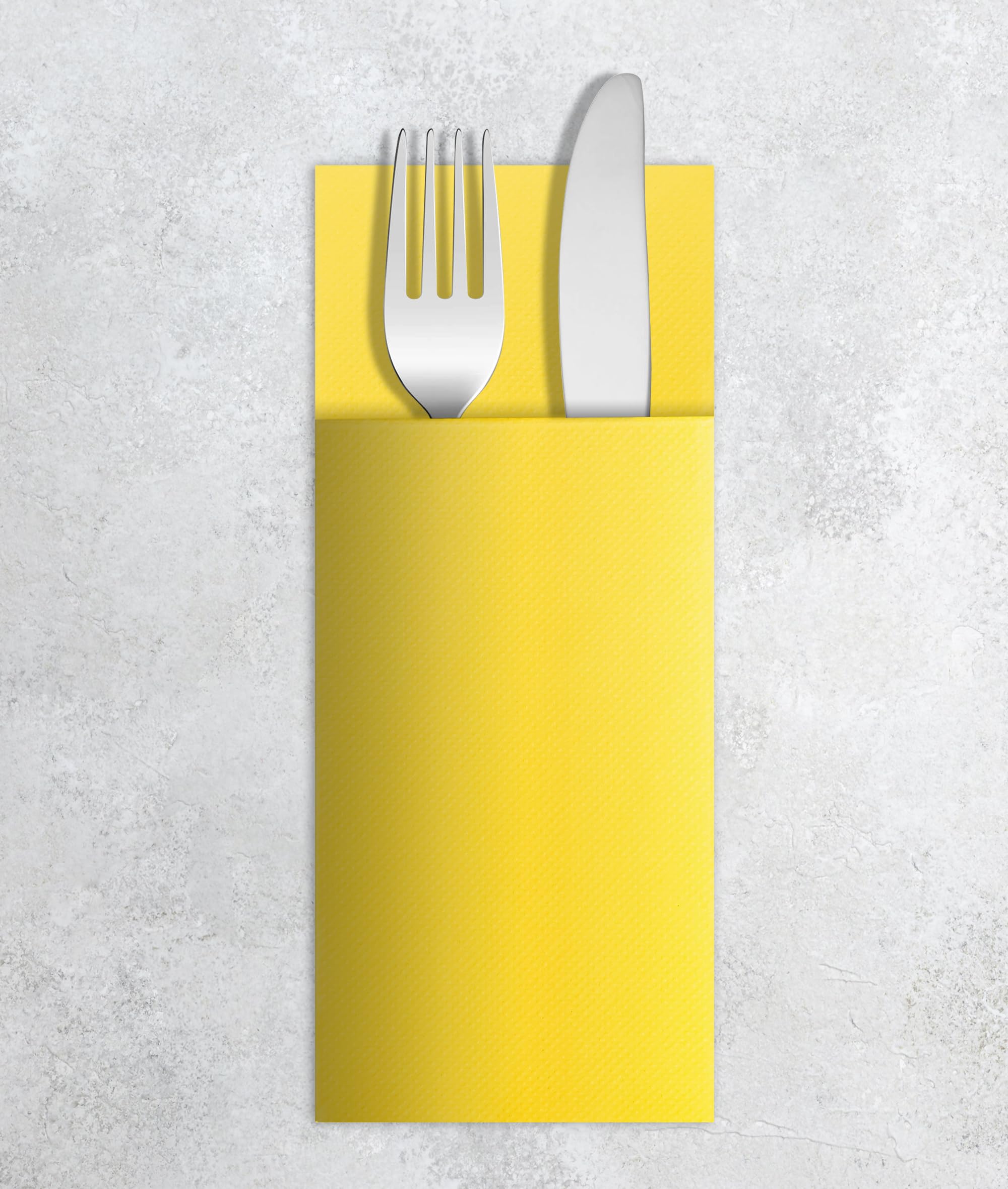 VelaHub Airlaid 50 Cutlery Napkins, Disposable Napkins, 39 x 40 cm, Yellow
