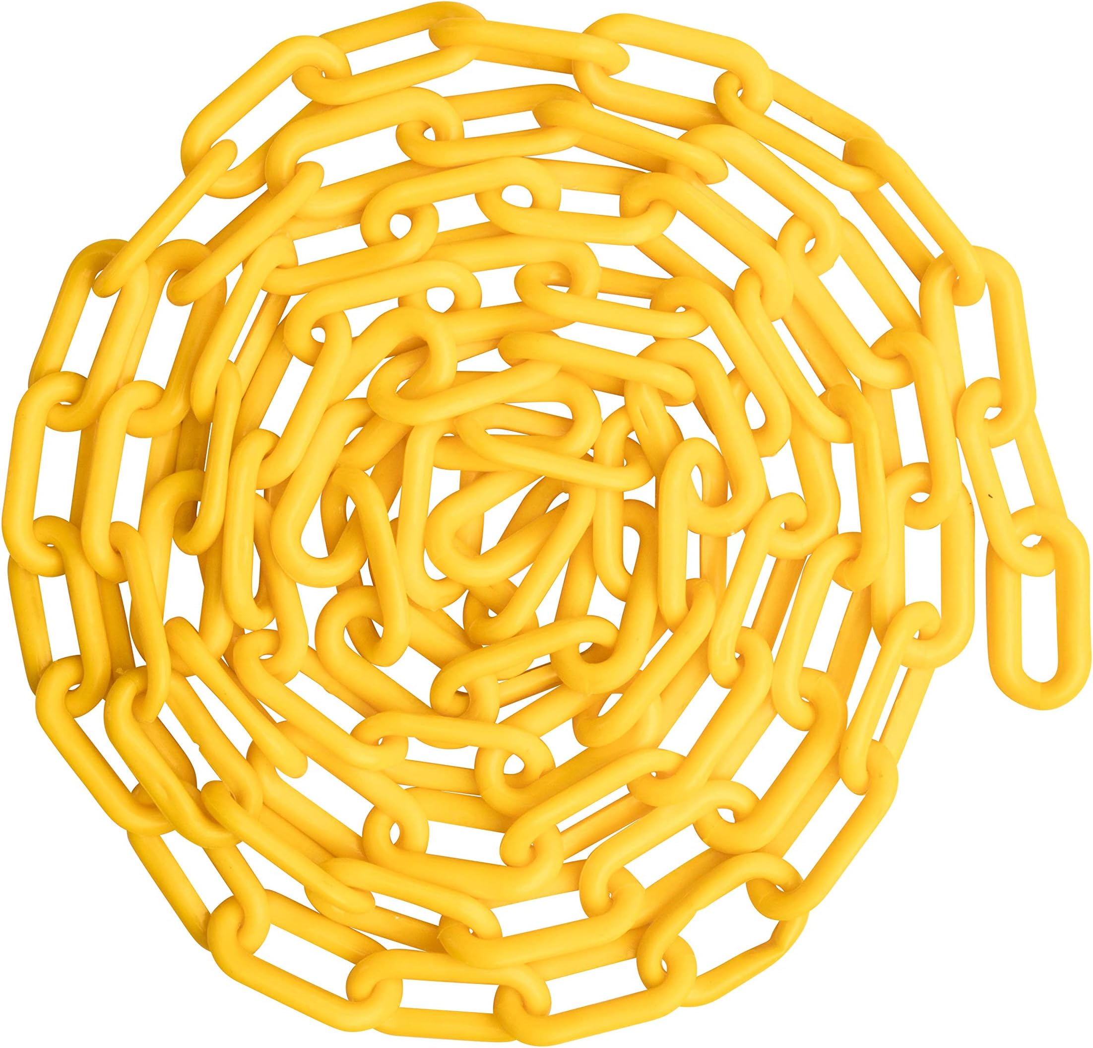 US Weight (Made in USA) 2" x 25' Yellow Plastic Safety Chain ft. SunShield UV Resistant Technology