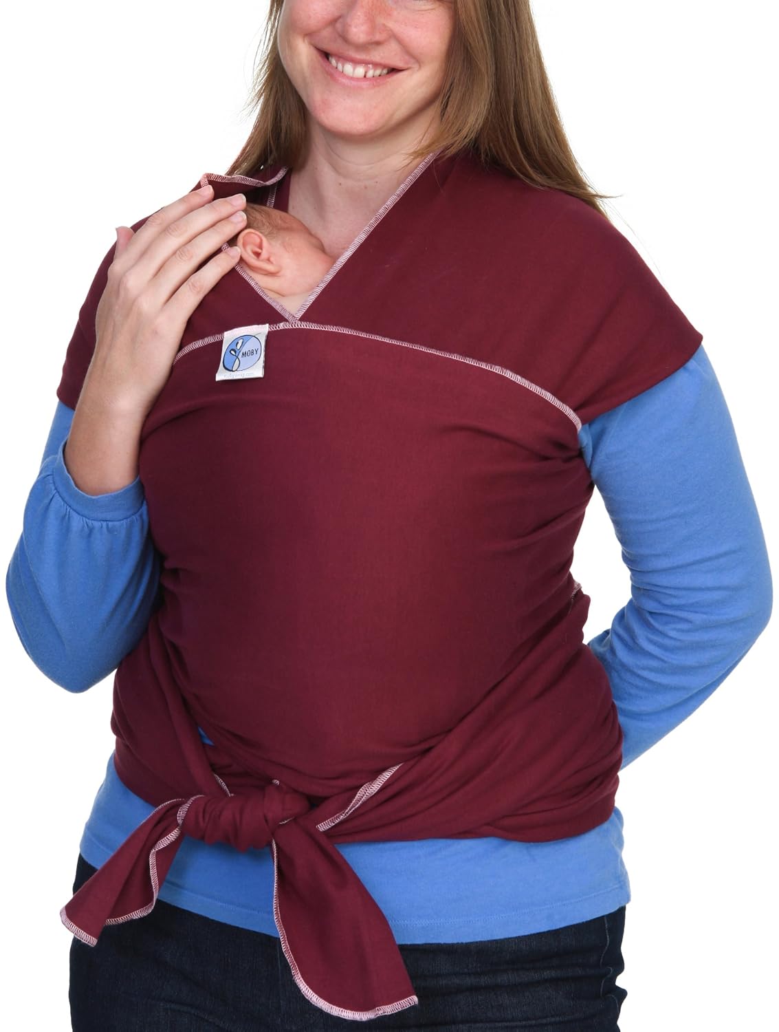 Moby Wrap Cotton Baby Carrier, Moderns Burgundy