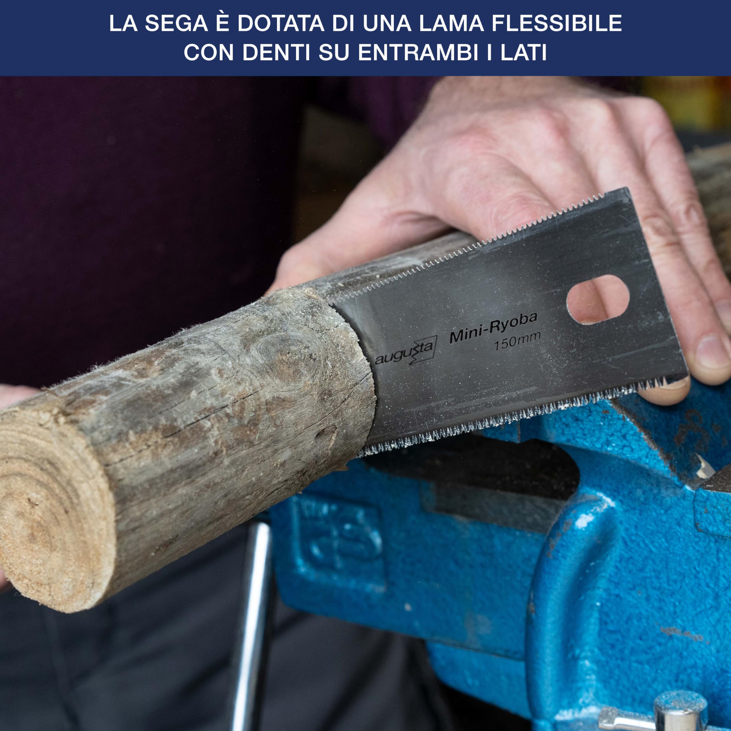 Sega Giapponese Mini-Ryoba Augusta - Per Tagli Fini Nel Legno, Manico In Frassino - Foto 3