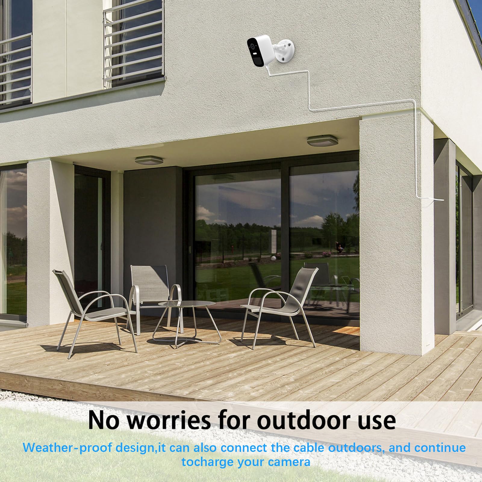 Wakects Cavo di Ricarica Esterno per EufyCam 2C Pro, Impermeabile, 9m, Confezione da 2 Pezzi