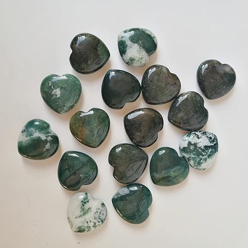 Miniatura 4 de Bacatgem 3 piedras naturales de ágata india con bolsillo para palma de pulgar, cristal curativo de corazón, 1.0in de cristal de equilibrio de reiki