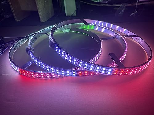 Miniatura 2 de Sando Tech - Anillo de rueda LED de doble fila RGB de 15.5 pulgadas, luz estroboscópica de doble fila, luz estroboscópica para neumáticos de llanta