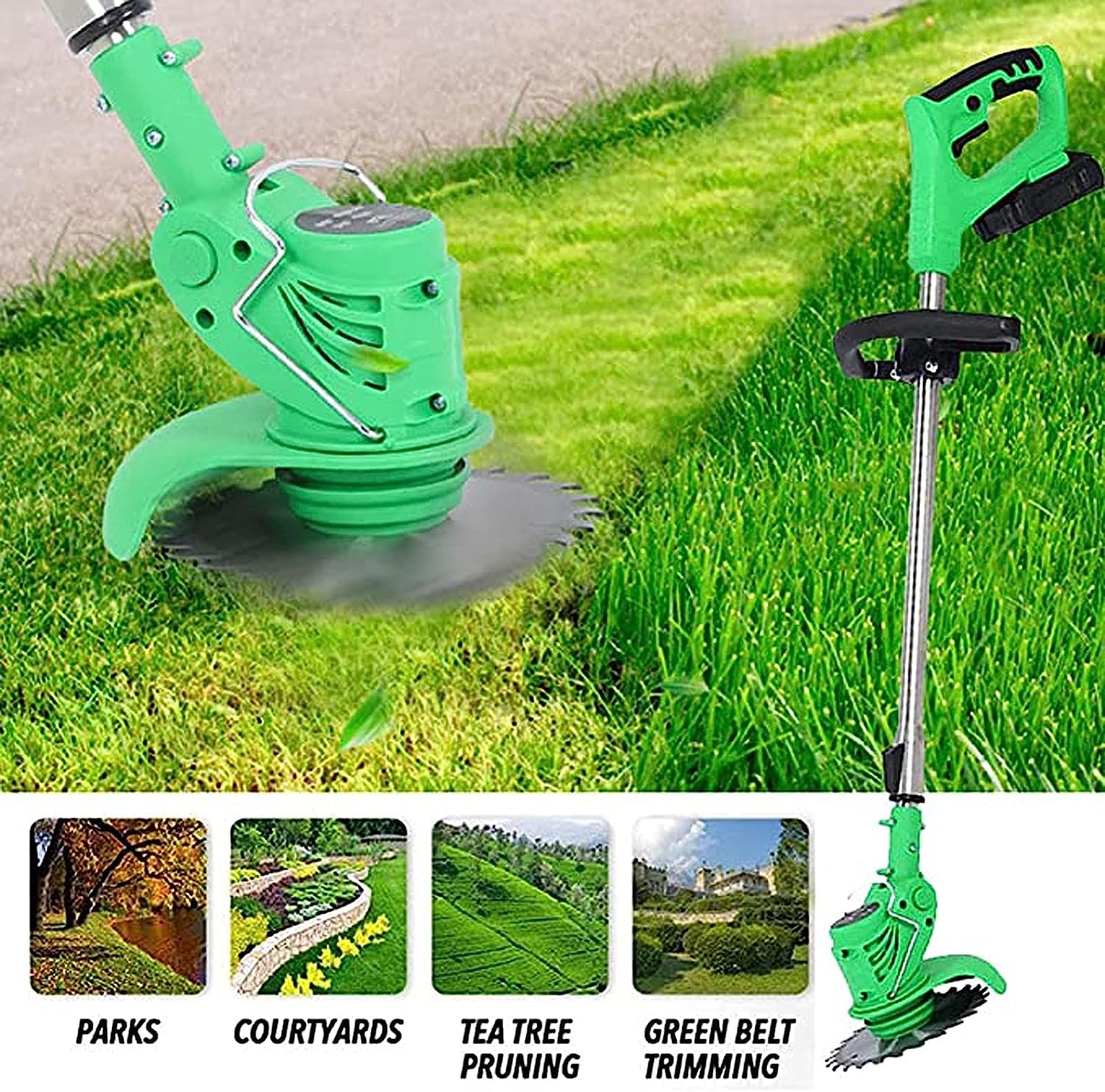 Cortacésped eléctrico, Cortacésped de batería de litio de mano for el hogar pequeño Artefacto de deshierbe multifuncional recargable for jardín Césped Jardinería al aire libre,D