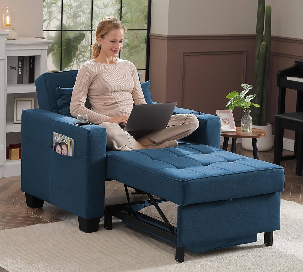 DURASPACE Sleeper Chair 3-in-1 Convertible Chair Bed Pull