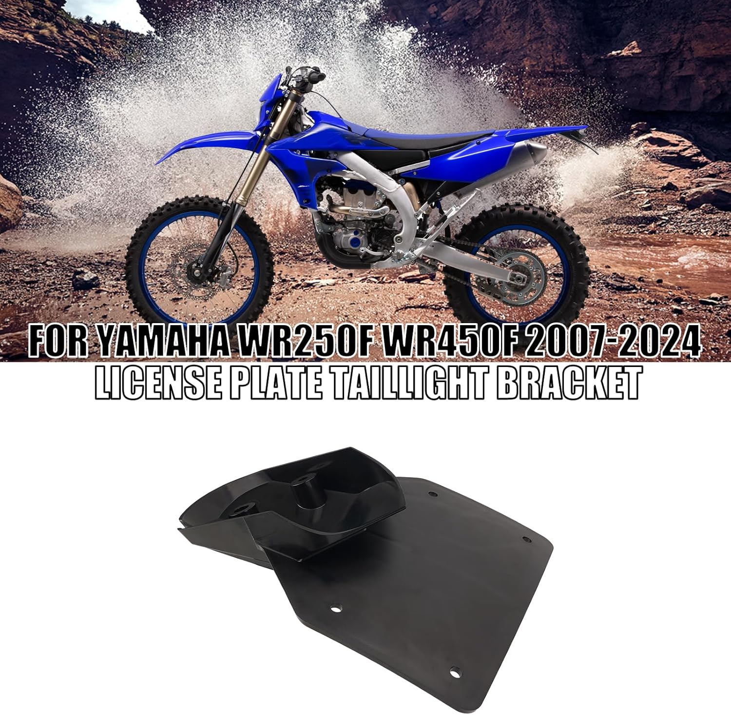 JERBOR Upgrade Rear Fender License Plate Bracket Taillight Mount for Yamaha WR250F WR450F 2007-2024,Rear Mudguard for Yamaha WR250F WR450F