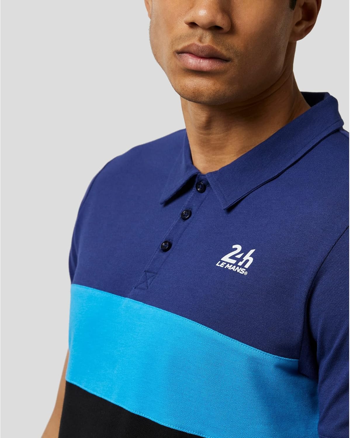Le Mans 24 Hours Men's Heritage Small Logo Tri-Color Polo Black - Image 6
