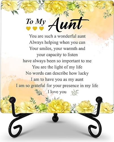 Regalos para el día de la madre para tía, You Are Such A Wonderful Aunt, letrero de placa de madera con soporte de hierro, regalos para la mejor tía