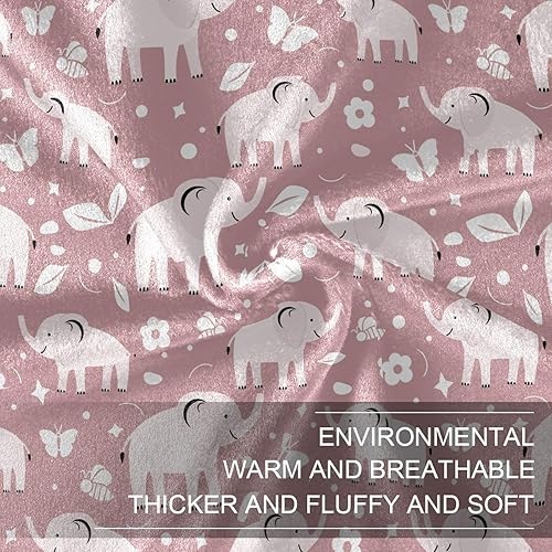 Miniatura 7 de Wildlife Africa Nature Pattern Pink Flannel Bed Blanket for Adults Kids, Comfy Winter Blanket for Bedroom Sofa 60x90 Inches