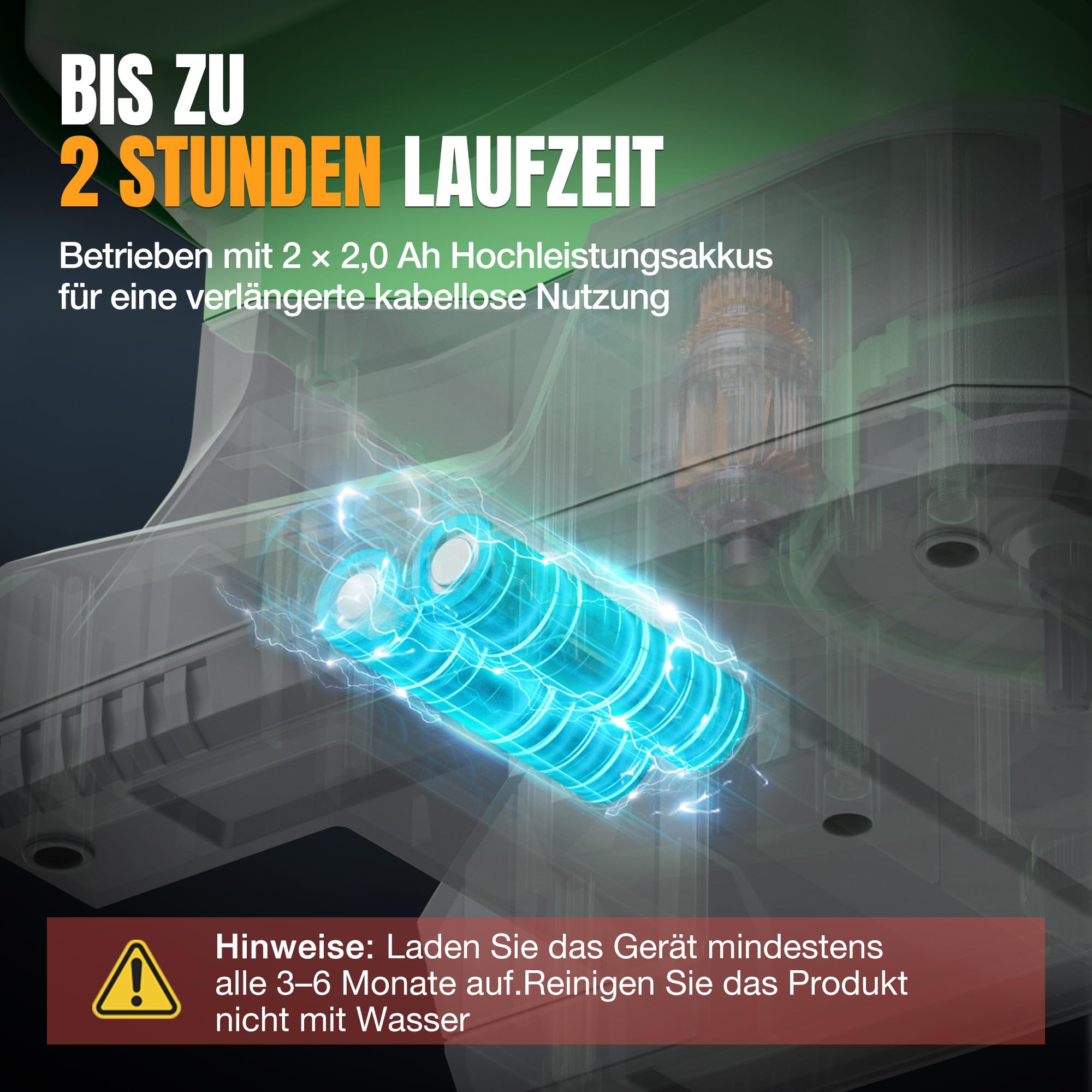 WORKPRO Akku Düngerstreuer 7,2V, Handstreuer für Rasendünger mit 2,5 L Behälter, 8-stufige Streumengenregelung, Streuwinkel bis 127°, deckt bis zu 600 m² Saatfläche, Kabellos & Tragbar