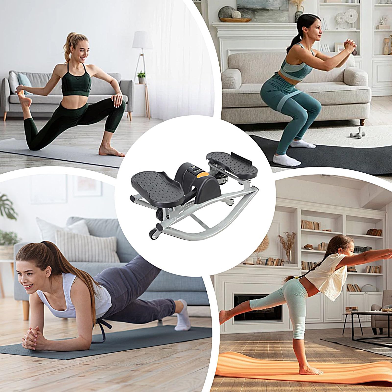 Stepper Per Esercizio Attrezzo Portatile Per Gambe Con Banda Elastica | Stepper Fitness Con Monitor LCD Per Glutei Addominali Core E Parte Superiore Per Casa Ufficio Interno Esterno Uomini E Donne