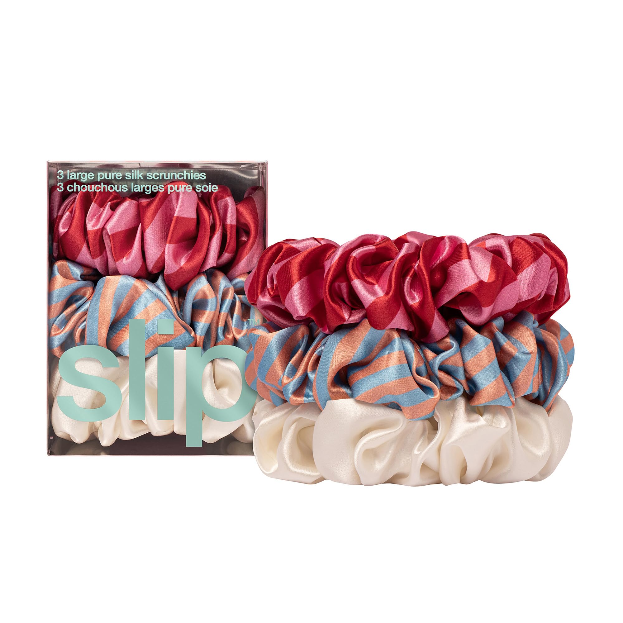 Slip Midi Scrunchie Set – 5 Haargummis Aus 100% Maulbeerseide, Anti-Falten, Schonend Fürs Haar