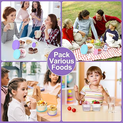 Miniatura 5 de Paquete de 16 recipientes de almacenamiento de alimentos de varios tamaños con tapas, 2 onzas, 5 onzas, 10 onzas, 18 onzas), irrompibles sin BPA,