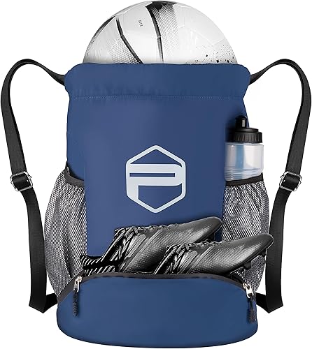 Bolsas de balón de fútbol, mochila de baloncesto con cordón para entrenamiento deportivo con compartimentos secos y húmedos para zapatos de pelota