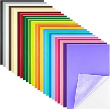 Morcheiong 24 Pcs Self Adhesive Felt Sheet Soft Felt Sheets with Adhesive Backing for Art Project and Sewing DIY Craft11.8"x7.9"/30x20cm- 24 Colors