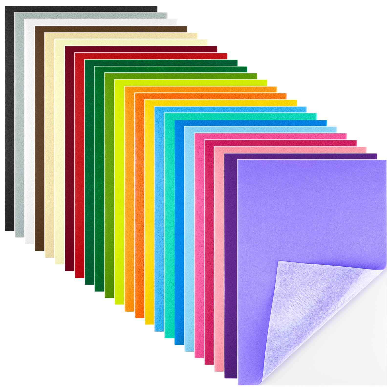 Morcheiong 24 Pcs Self Adhesive Felt Sheets