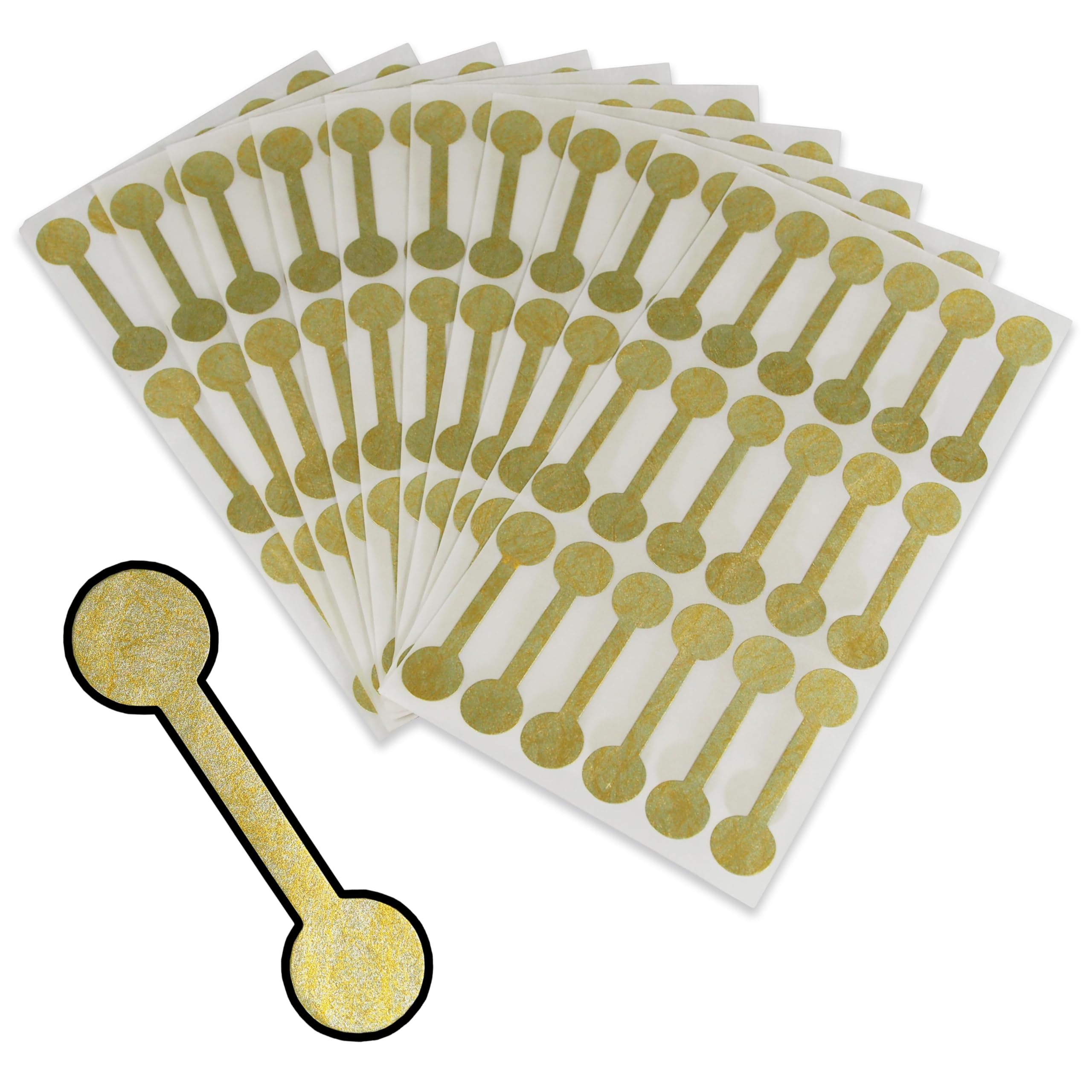 888 Display USA, Inc - 500 Gold Tyvek Long Dumbell Jeweller Repair, Price and Identification Tags - 1 7/8 x 1/2