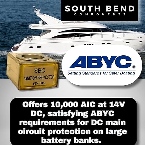Miniatura 106 de South Bend Components Paquete combinado de fusible de batería de 250 A (MRBF) y bloque de terminales, 58 V CC máximo, IP66, protección contra