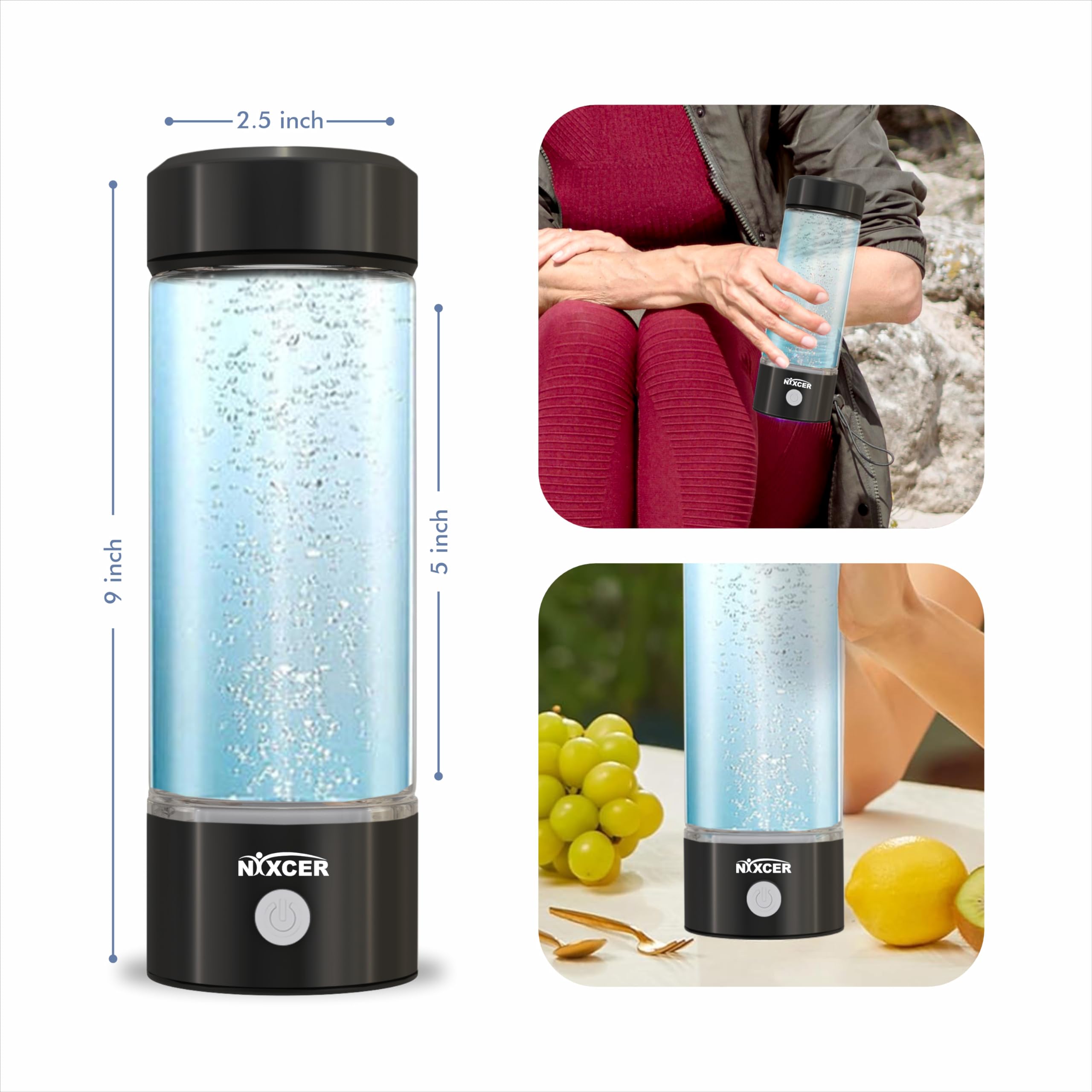 Amazon.com: Nixcer Hydrogen Water Bottle Generator - 3 Min SPE PEM
