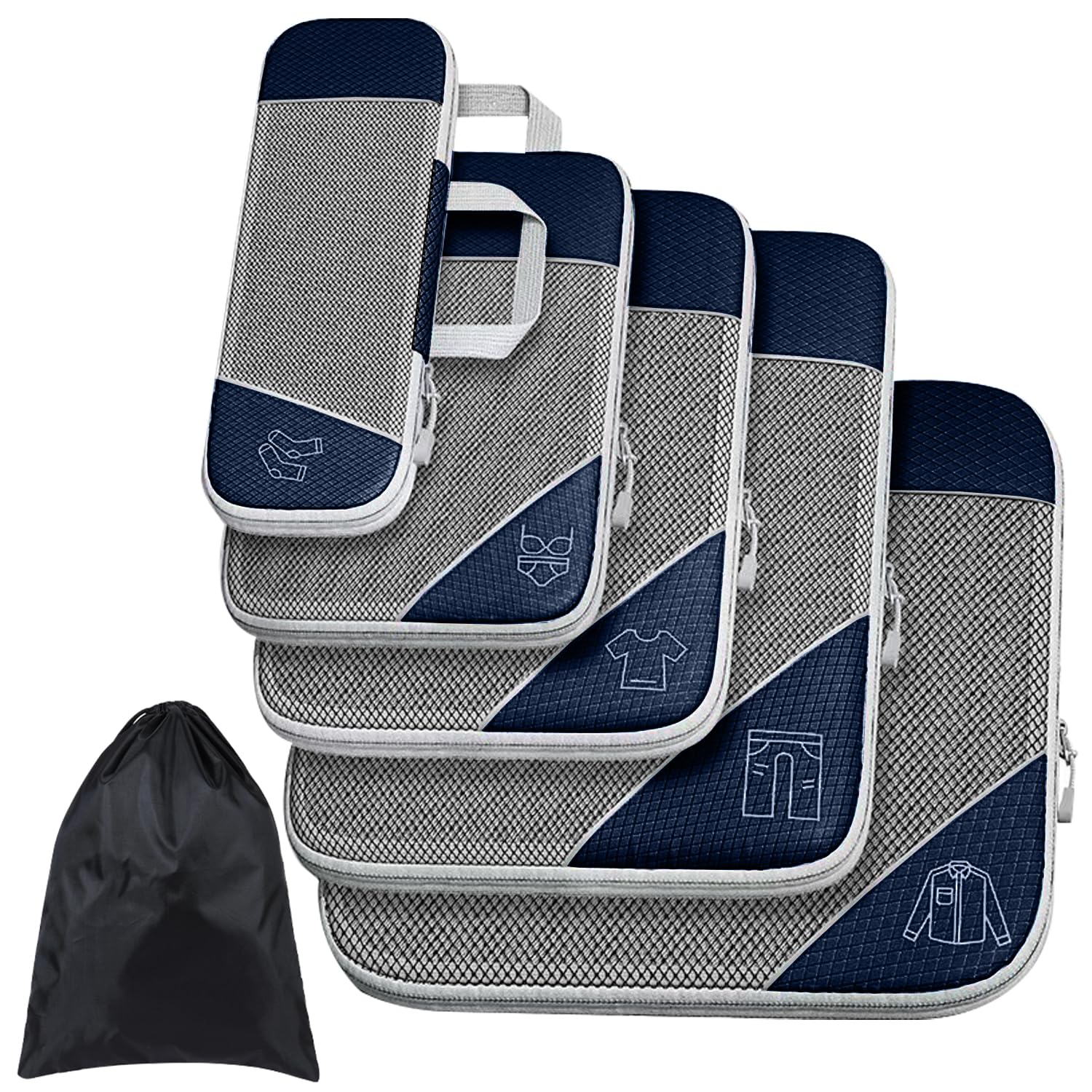 WVLIRODWVLIROD Travel Organizers,Packing Cubes for Suitcases Travel 6 Set Expandable Travel Bags Organizer for Luggage Organizer Bags Clothing Sorting Packages Travel Packing Pouches