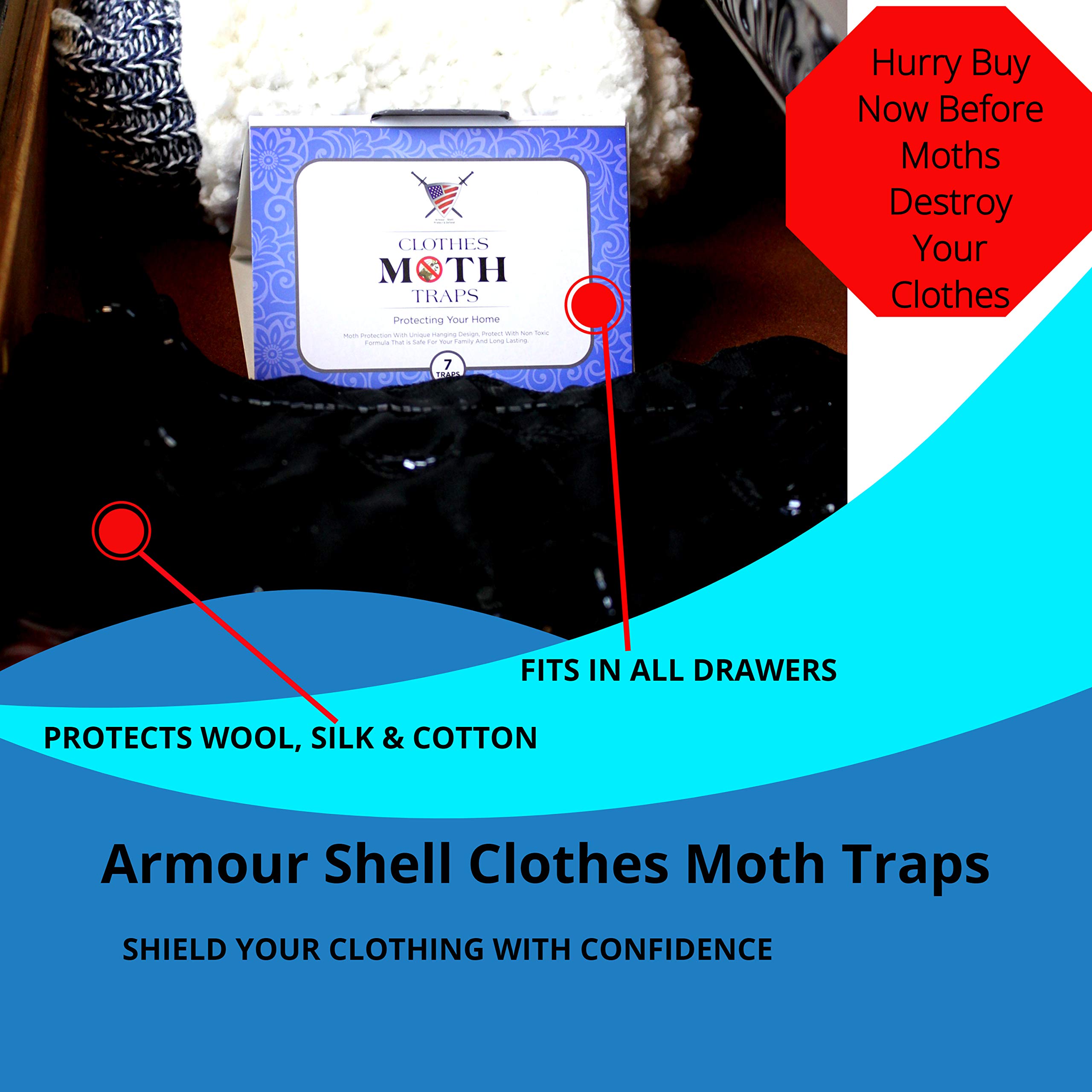 Buy Moth Traps Closet Clothing (7 Pack) Moths Clothes Trap with