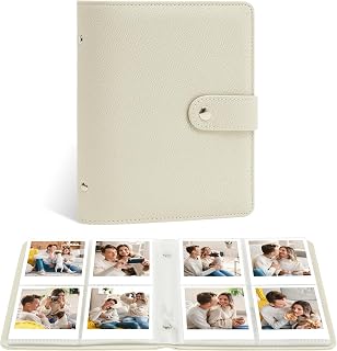 2x3 Photo Album for Instax Mini 160 Pockets Holds 320 Photos Beige | Fits Fujifilm Instax Mini 12 11 9 EVO, Polaroid Snap, instant film album, small photo book, 52 pockets