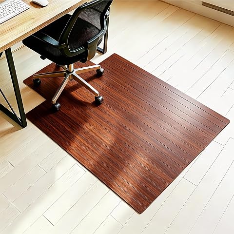 36 x 48 Inch Office Bamboo Chairmat for Carpet Floors - A...