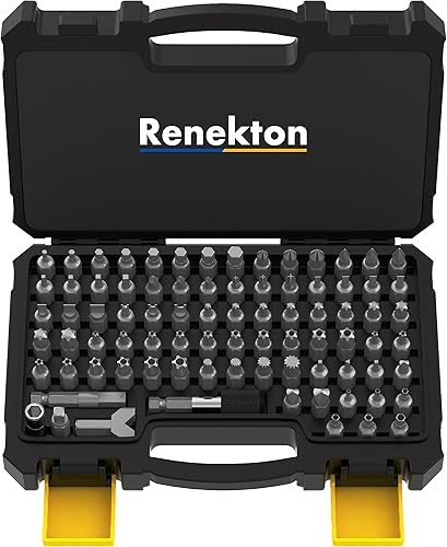 Renekton Juego de brocas de seguridad de 14 de pulgada, Phillips ranurado hexagonal Torx Star a prueba de manipulaciones, llave cuadrada Pozi,