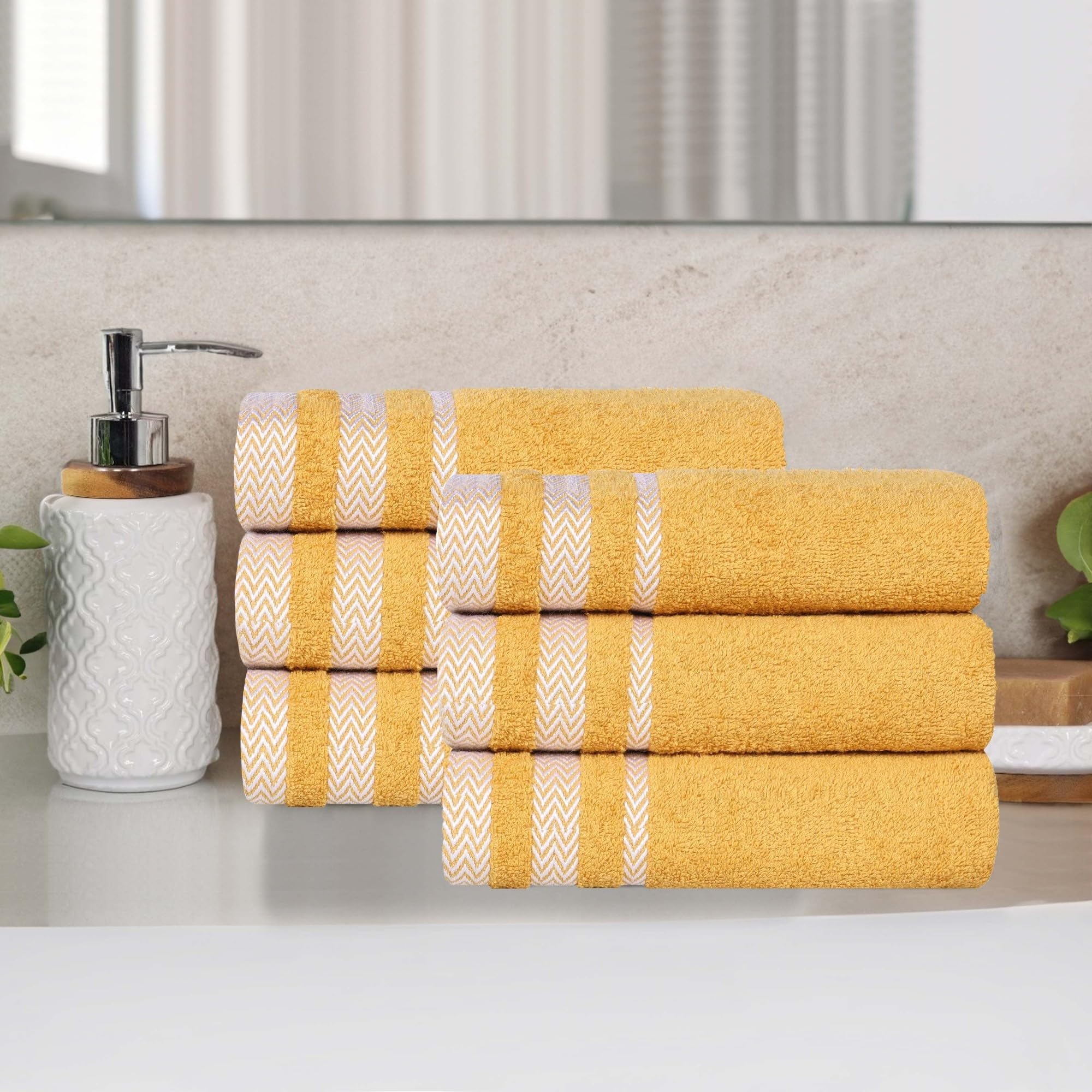 Superior Juego de 6 Toallas de Mano de algodón, Toallas pequeñas, Suaves y absorbentes, salón, Hotel, Gimnasio, Cocina, baño de Invitados, artículos Esenciales para el hogar, lujosas, esponjosas, de